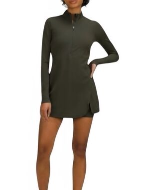 Lululemon Nulux Long Sleeve Tennis Dress Size 4 - Dark Olive